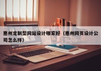 惠州定制型网站设计哪家好（惠州网页设计公司怎么样）