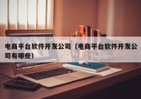 电商平台软件开发公司（电商平台软件开发公司有哪些）