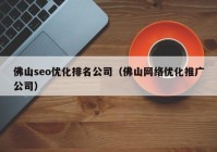 佛山seo优化排名公司（佛山网络优化推广公司）