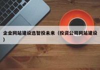 企业网站建设选智投未来（投资公司网站建设）