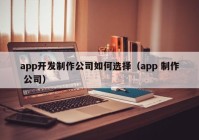 app开发制作公司如何选择（app 制作 公司）