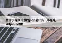 微信小程序开发的json是什么（小程序js和json区别）
