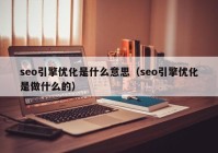 seo引擎优化是什么意思（seo引擎优化是做什么的）