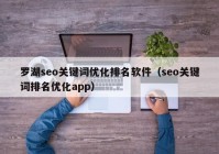 罗湖seo关键词优化排名软件（seo关键词排名优化app）