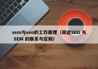 sem与seo的工作原理（简述SEO 与 SEM 的联系与区别）