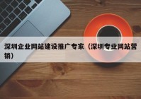 深圳企业网站建设推广专家（深圳专业网站营销）