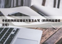 手机购物网站建设方案怎么写（购物网站建设流程）