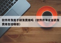 软件开发属于研发费用吗（软件开发企业研发费用包括哪些）