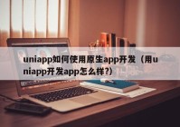 uniapp如何使用原生app开发（用uniapp开发app怎么样?）