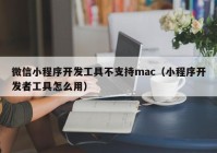 微信小程序开发工具不支持mac（小程序开发者工具怎么用）