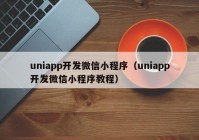 uniapp开发微信小程序（uniapp开发微信小程序教程）