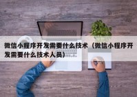 微信小程序开发需要什么技术（微信小程序开发需要什么技术人员）