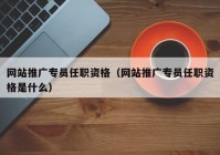 网站推广专员任职资格（网站推广专员任职资格是什么）