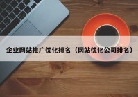 企业网站推广优化排名（网站优化公司排名）